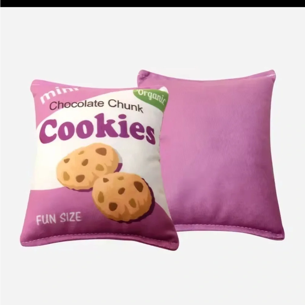 Dog / Cat Plush Squeaky Toys Potato Chips & Cookies (LOT OF 2) BRAND NEW